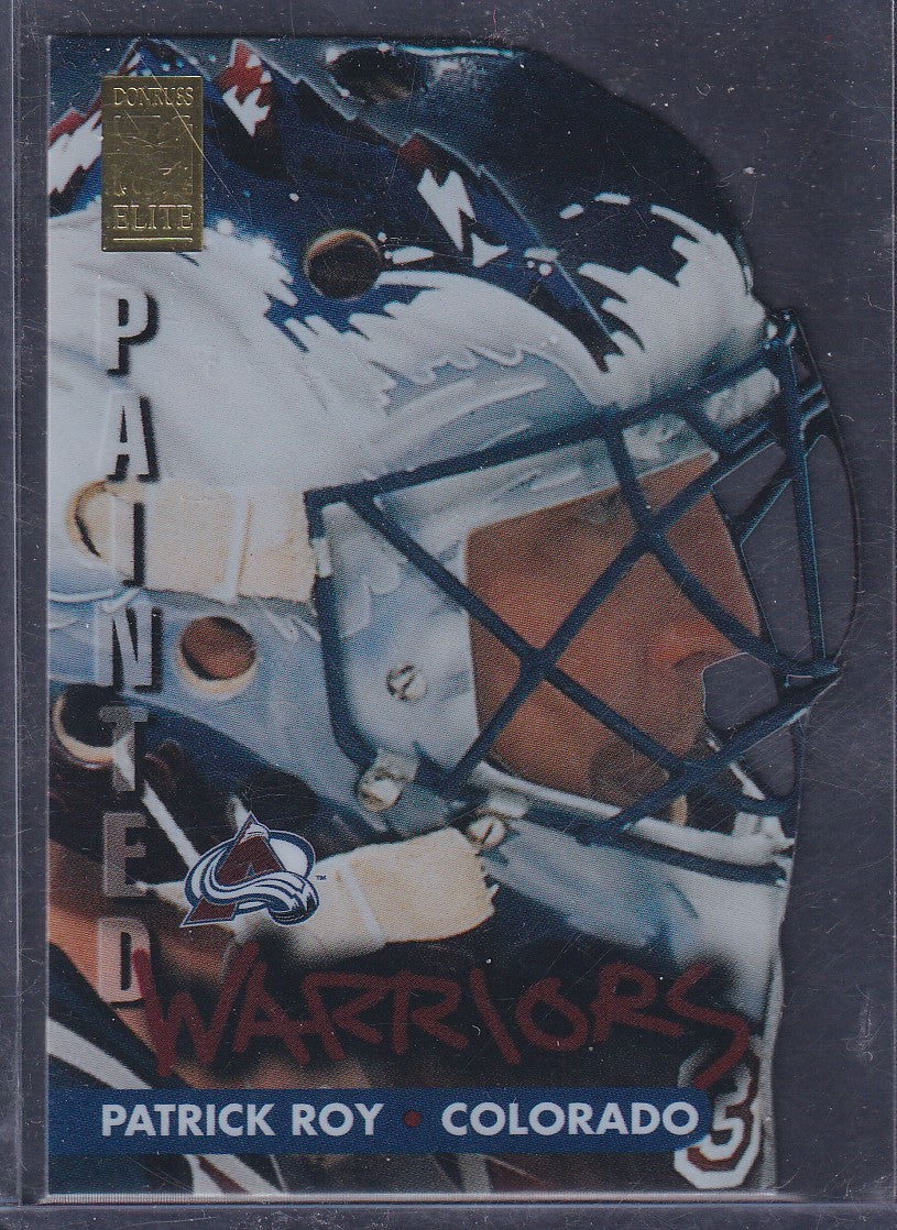 PATRICK ROY - 1995 Donruss Elite Painted Warriors #1, PROMO/2500