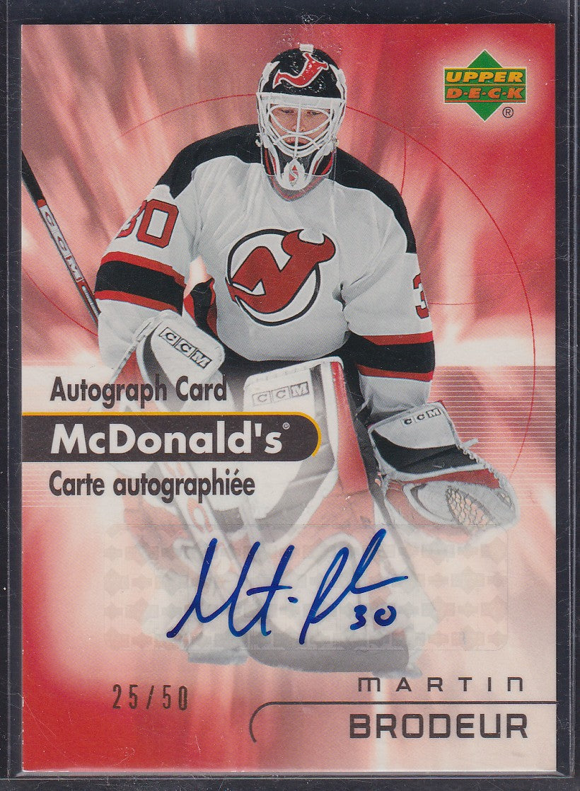 MARTIN BRODEUR - 2005 Upper Deck McDonald's Autograph #MA6, /50