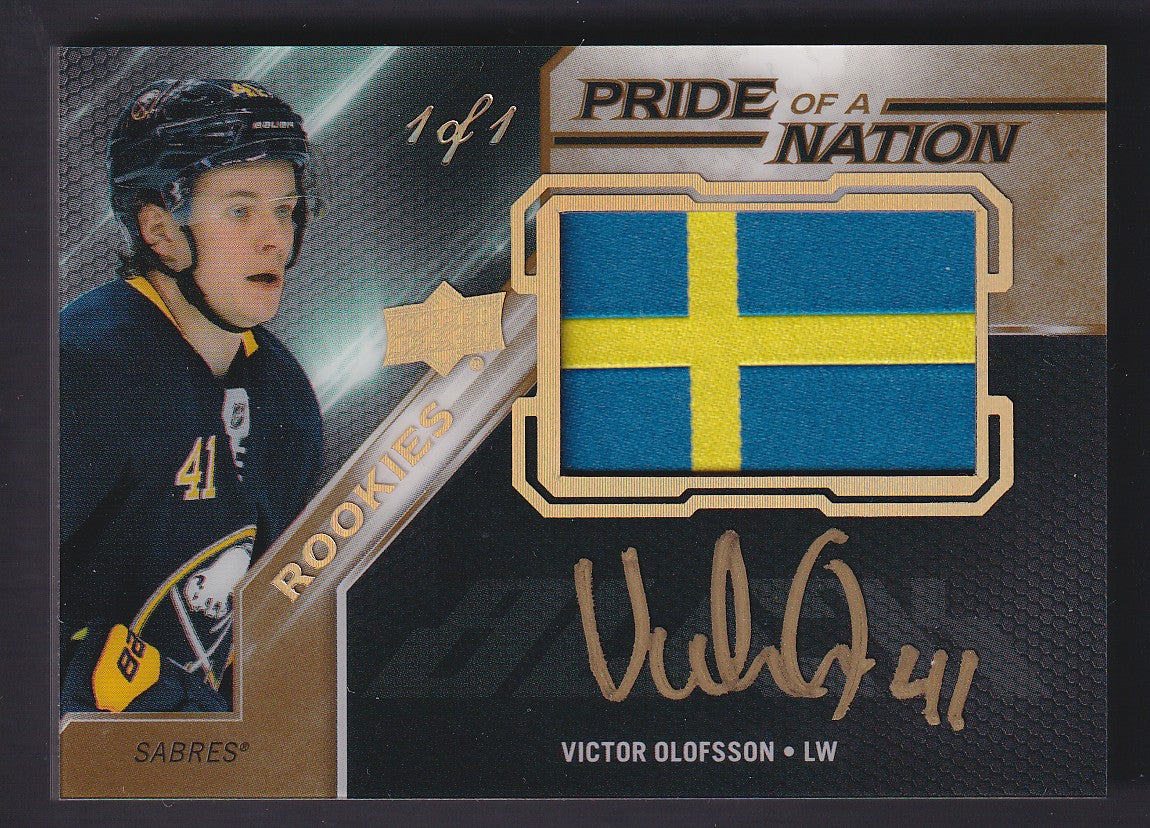 VICTOR OLOFSSON - 2019 Upper Deck Pride of a Nation Rookies Auto #PNA-VO, 1/1