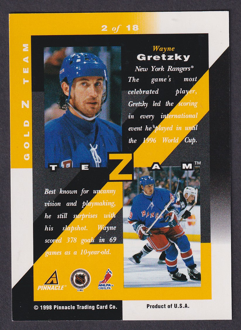 WAYNE GRETZKY - 1998 Pinnacle Zenith Z Team GOLD #2