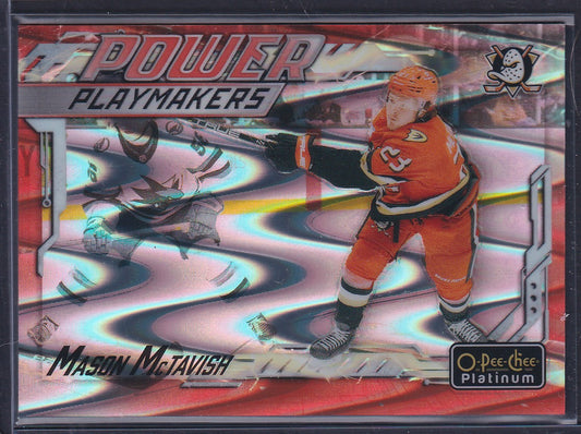 MASON MCTAVISH - 2024 O-Pee-Chee Power Playmakers ORANGE RAY #PM-5, /15