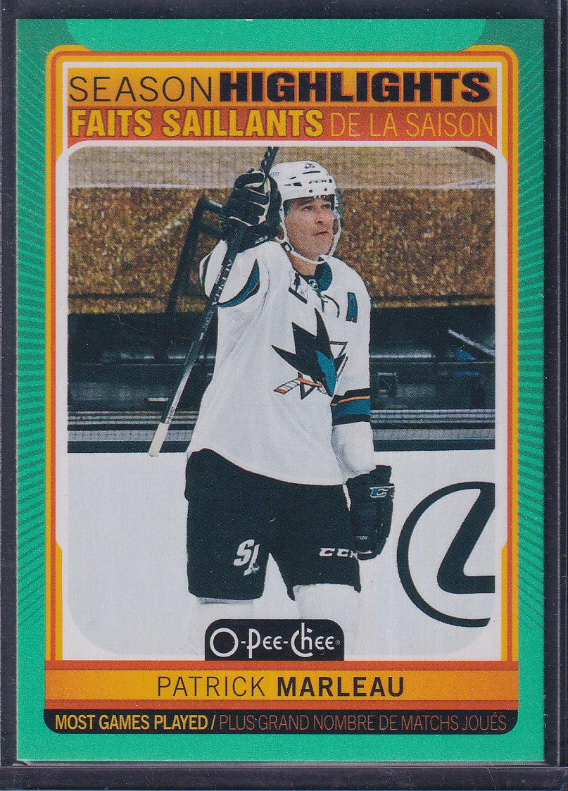 PATRICK MARLEAU - 2021 O-Pee-Chee Season Highlights GREEN Border #591, /50