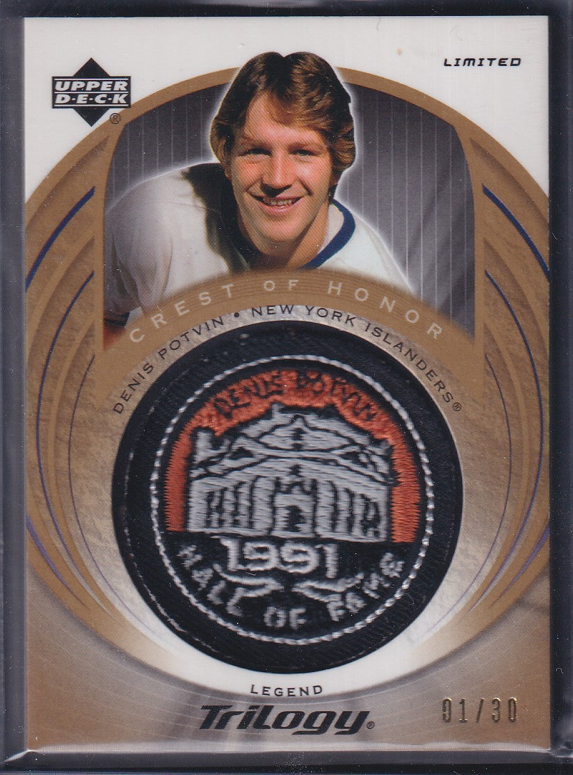 DENIS POTVIN - 2003 Upper Deck Trilogy Crest of Honor Patch GOLD #135, /30