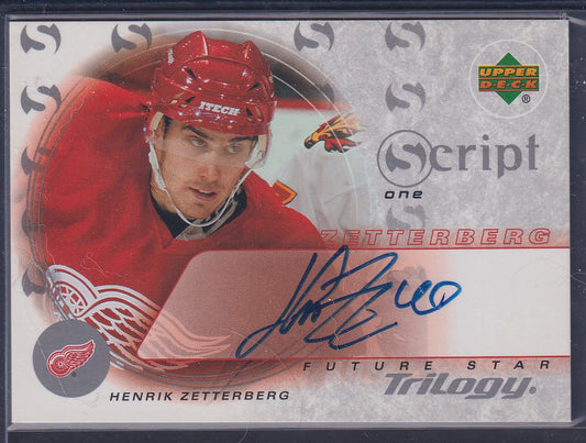 HENRIK ZETTERBERG - 2003 Upper Deck Trilogy Script One Auto Future Star #S1-HZ