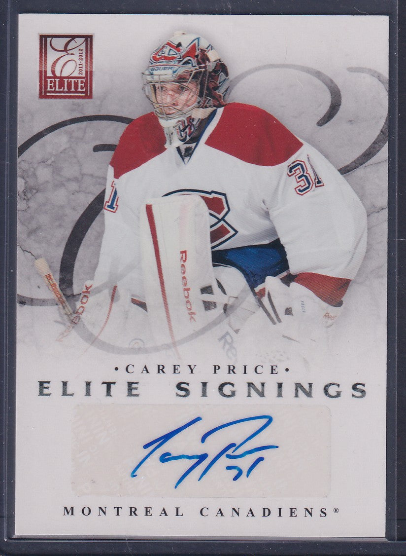 CAREY PRICE - 2011 Panini Elite Signings Auto #87, SSP