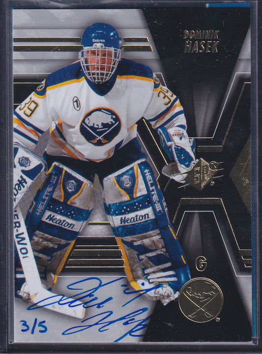 DOMINIK HASEK - 2015 Upper Deck SPx Buybacks Auto, w/ certificate /5
