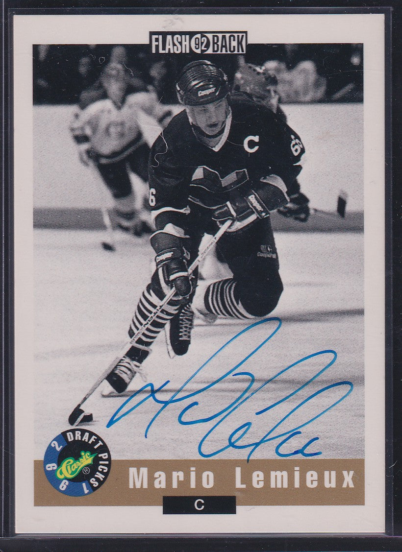 MARIO LEMIEUX - 1992 Draft Picks Classic Flash Back Auto