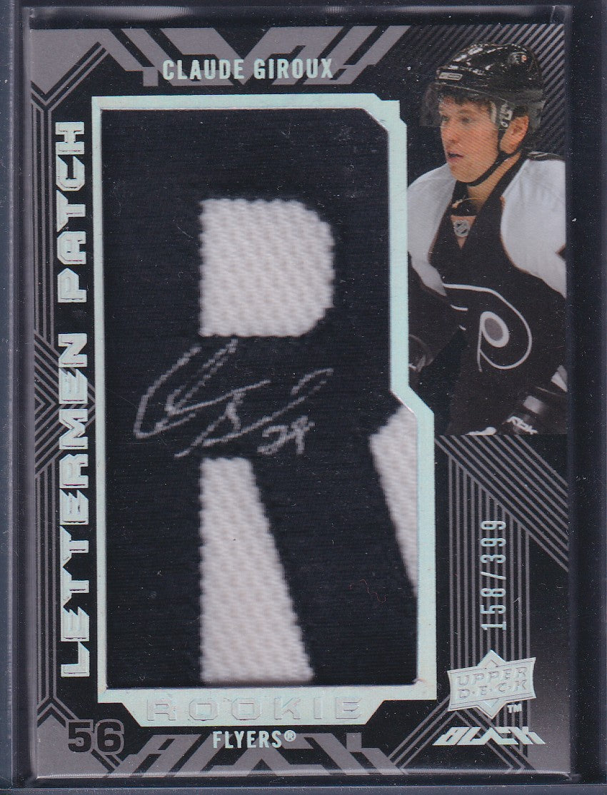 CLAUDE GIROUX - 2008 Upper Deck Black Lettermen Patch Rookie Auto #46, /399