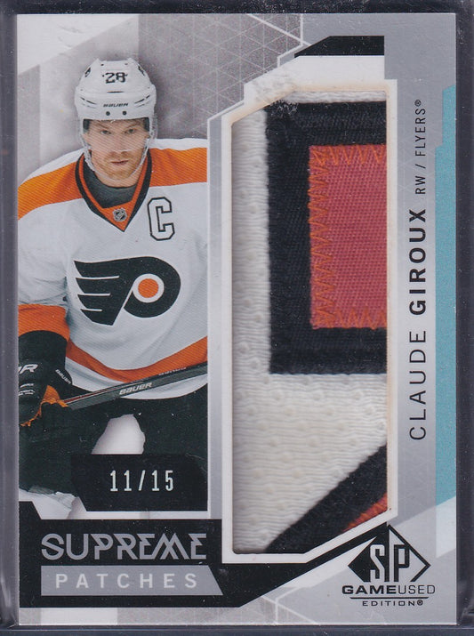 CLAUDE GIROUX - 2015 SP Game Used Supreme Patches #PA-CG, /15