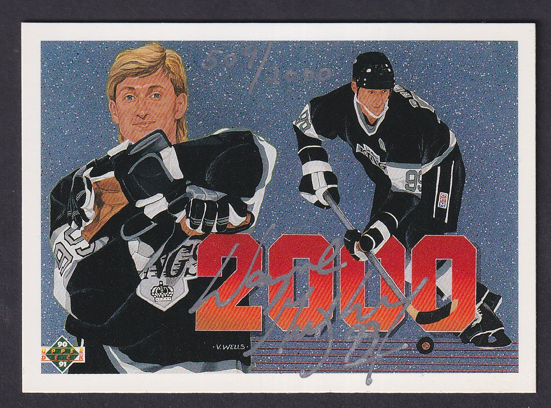 WAYNE GRETZKY - 1990 Upper Deck 2000 Points Auto #545, /2000