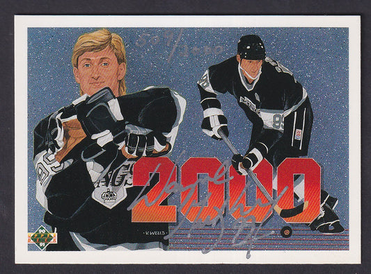 WAYNE GRETZKY - 1990 Upper Deck 2000 Points Auto #545, /2000