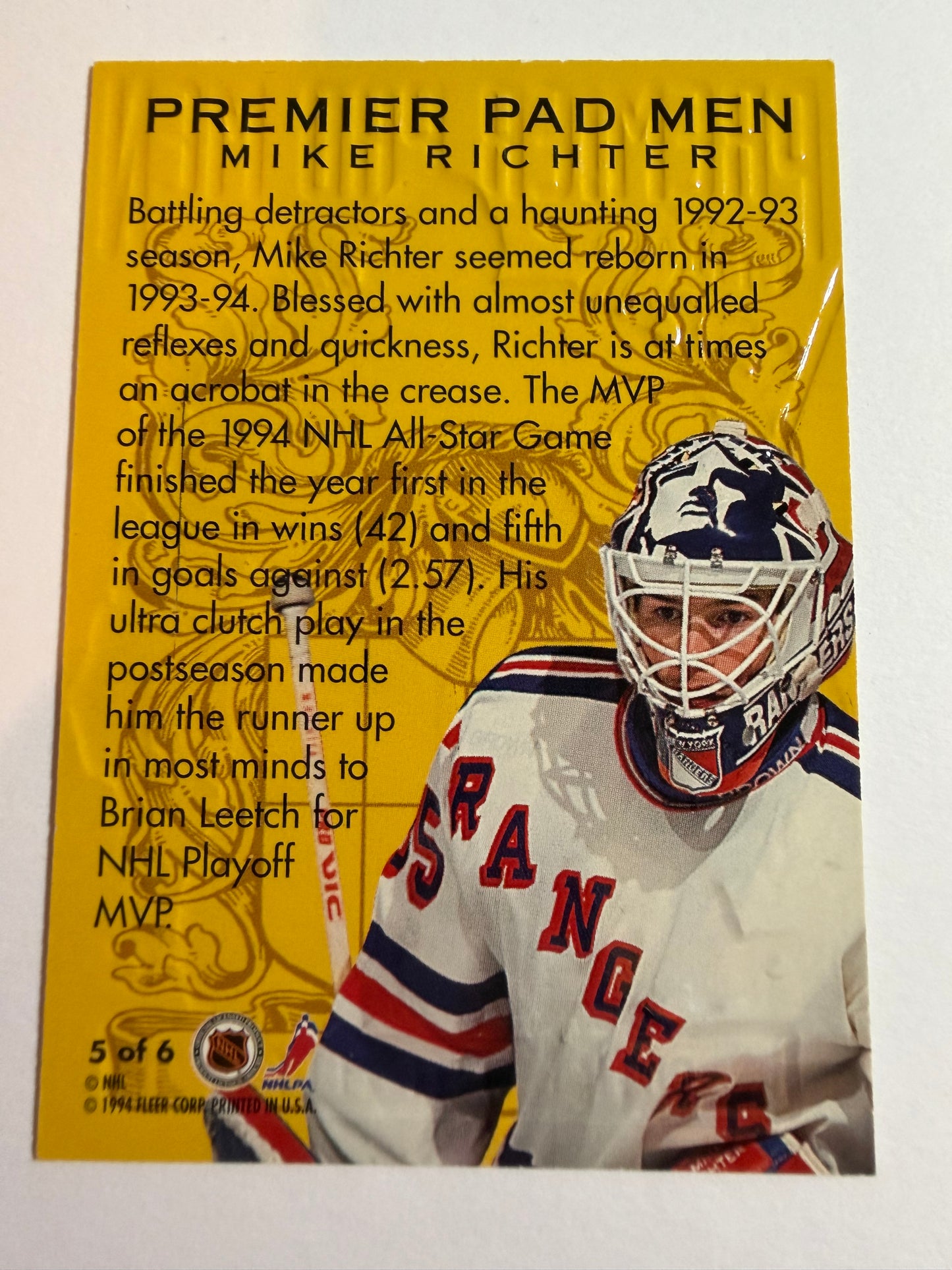 MIKE RICHTER - 1994 Fleer Ultra Premier Pad Men #5