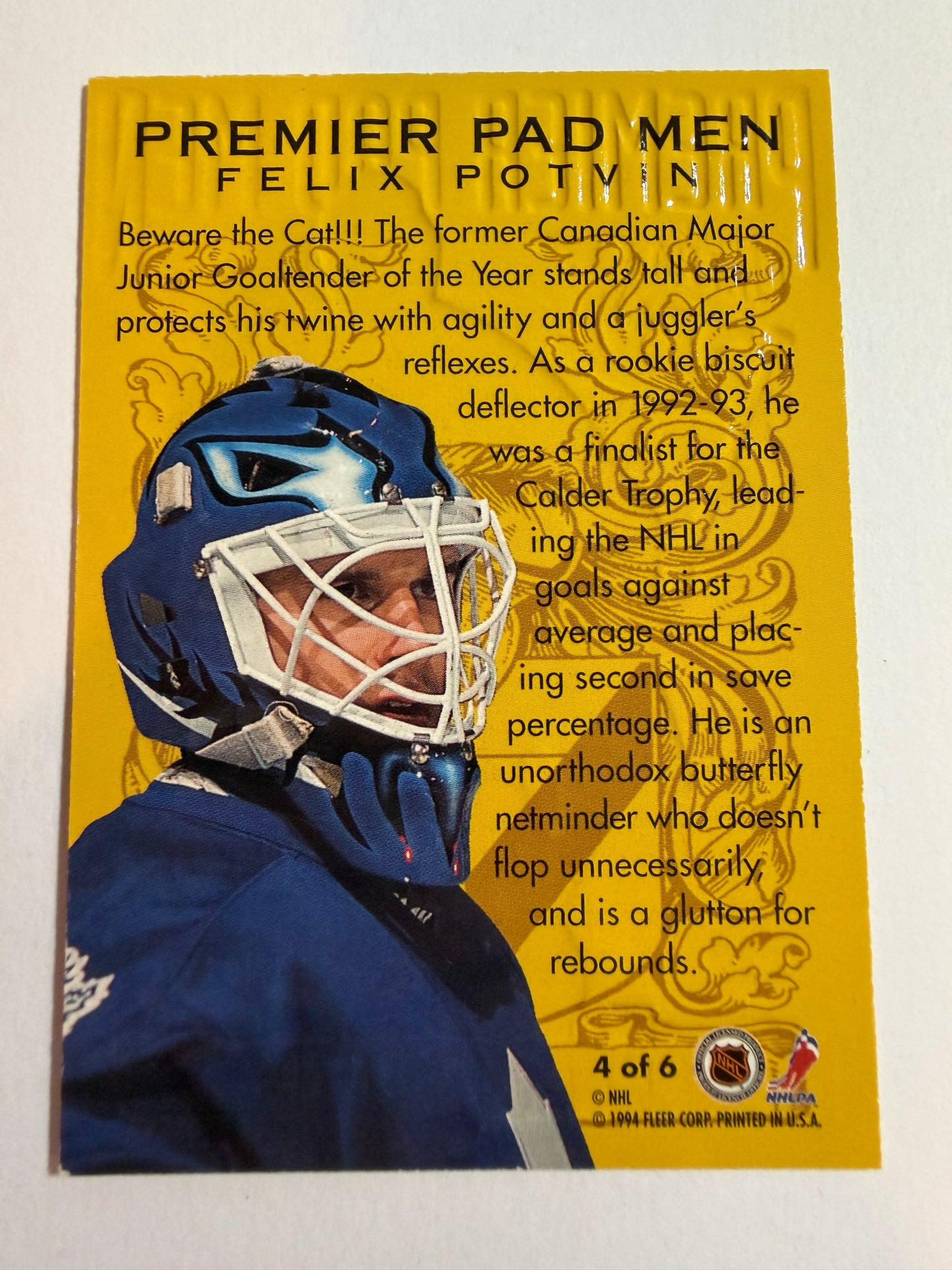 FELIX POTVIN - 1994 Fleer Ultra Premier Pad Men #4
