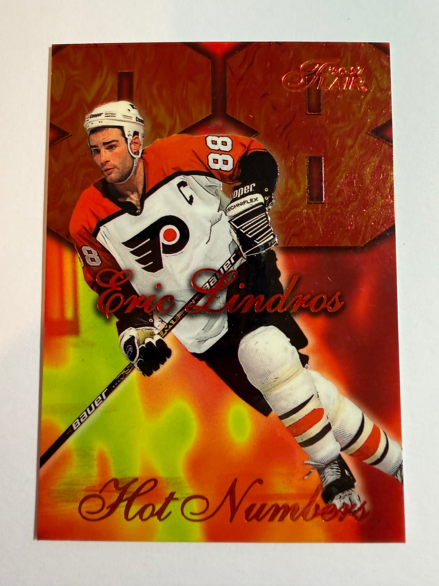 ERIC LINDROS - 1996 Flair Hot Numbers #8
