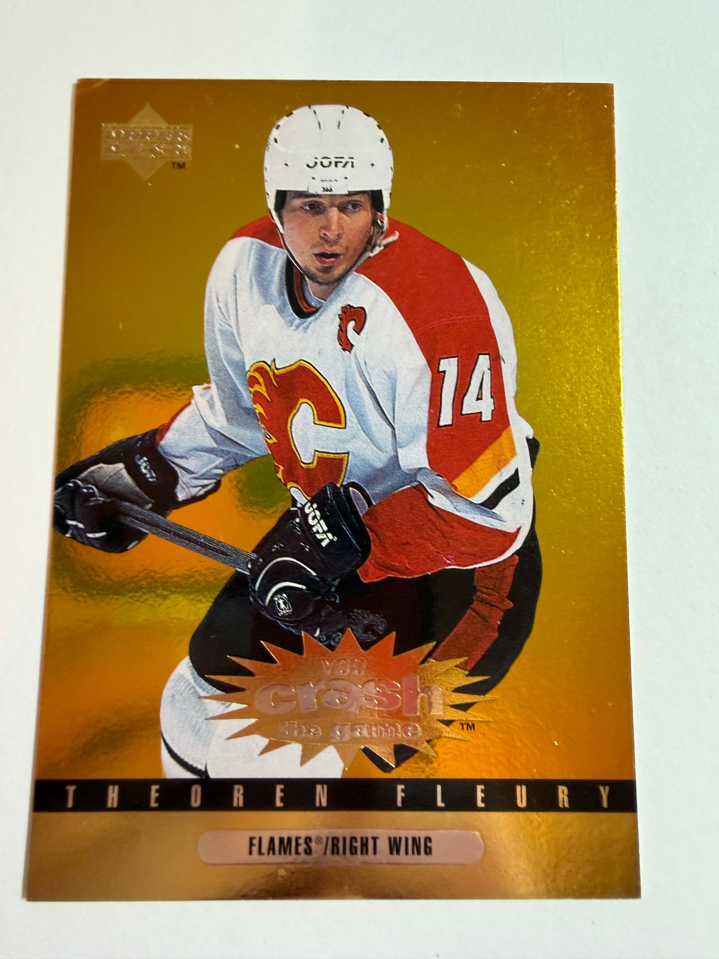 THEOREN FLEURY - 1997 UD Collector's Choice You Crash the Game GOLD #CR14 CORNER