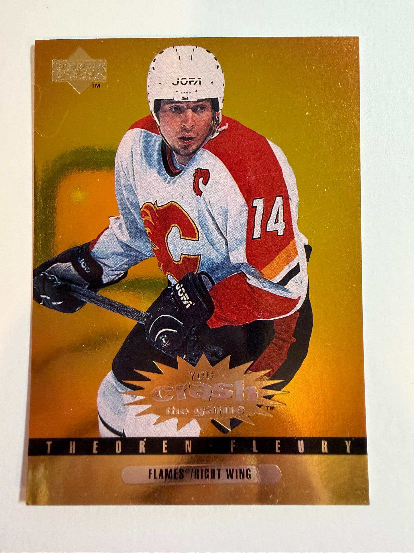 THEOREN FLEURY - 1997 UD Collector's Choice You Crash the Game GOLD #CR14 CORNER