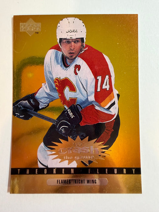 THEOREN FLEURY - 1997 UD Collector's Choice You Crash the Game GOLD #CR14 CORNER