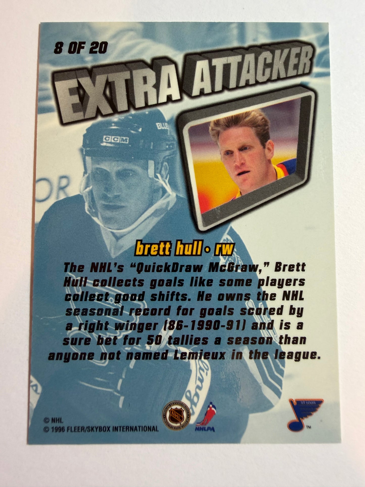 BRETT HULL - 1995 Fleer Ultra Extra Attacker #8