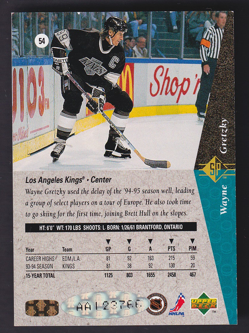 WAYNE GRETZKY - 1994 Upper Deck SP Blue Auto #54, /500