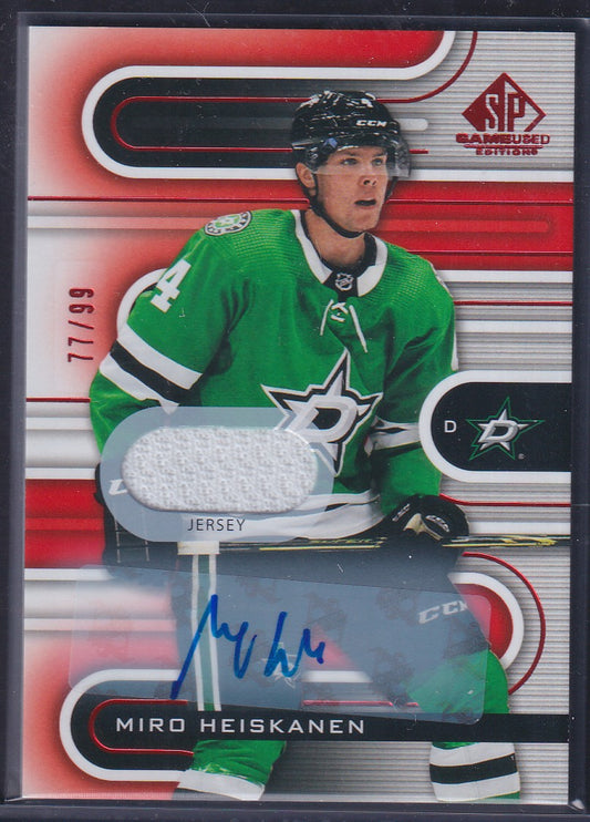 MIRO HEISKANEN - 2022 SP Game Used Auto Patch #27, /99