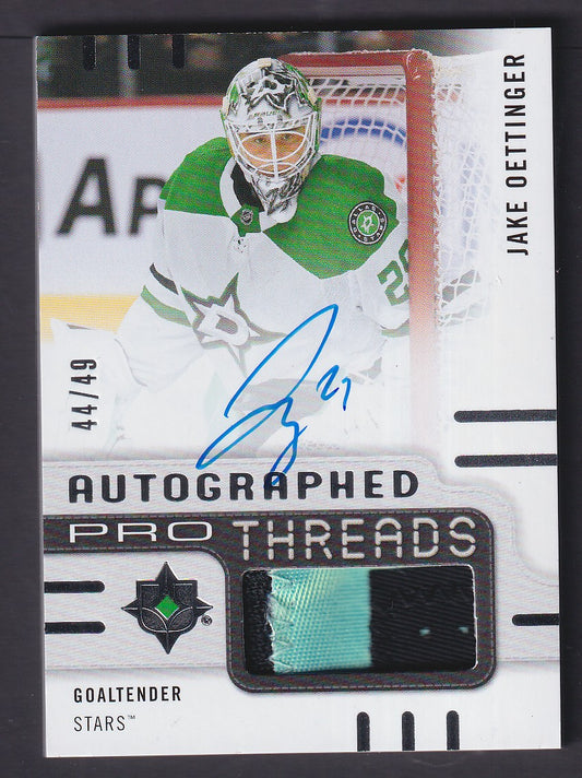 JAKE OETTINGER - 2024 Upper Deck Ultimate Autographed Pro Threads #PT-JO, /49