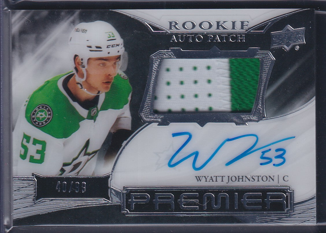 WYATT JOHNSTON - 2022 Upper Deck Premier Rookie Auto Patch #AHR-WJ, /99