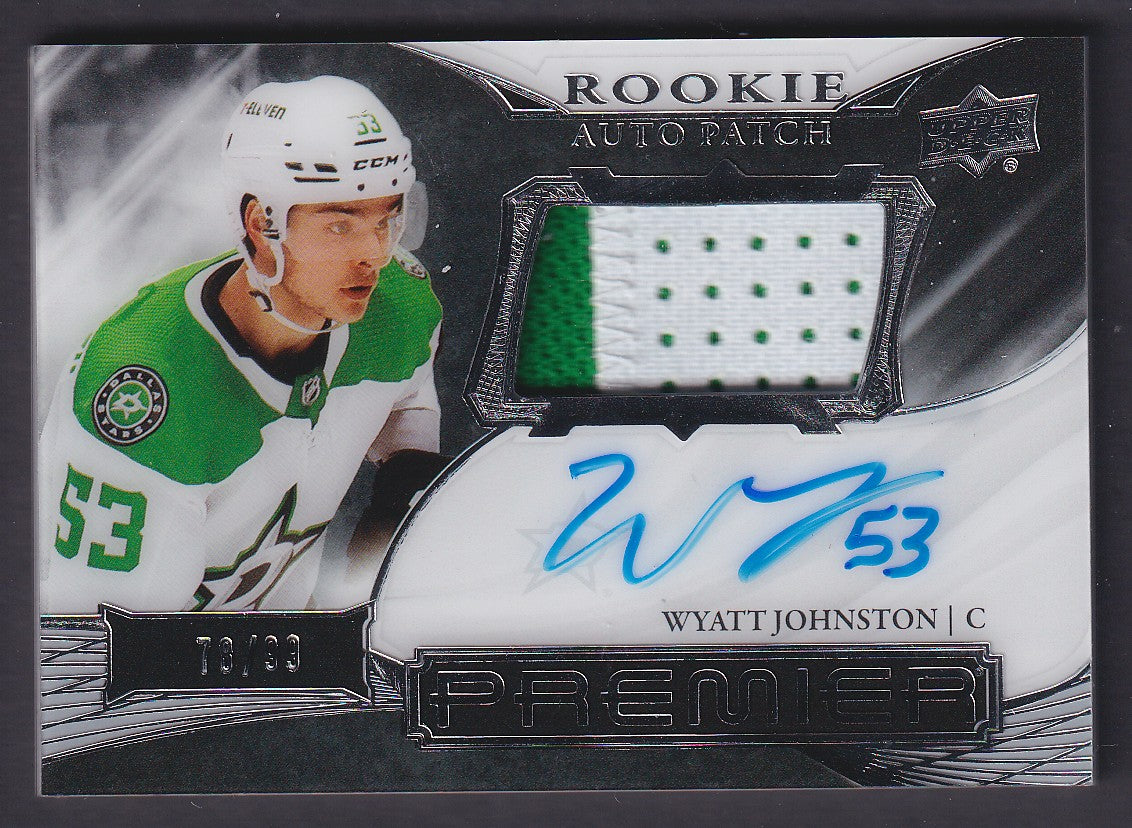 WYATT JOHNSTON - 2022 Upper Deck Premier Rookie Auto Patch #AHR-WJ, /99