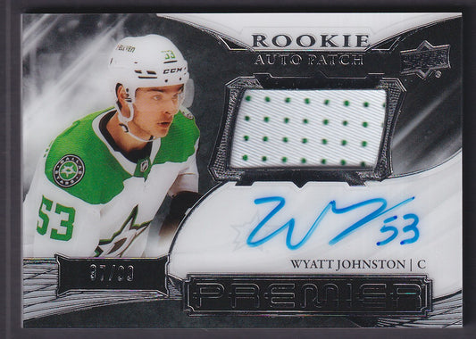 WYATT JOHNSTON - 2022 Upper Deck Premier Rookie Auto Patch #AHR-WJ, /99