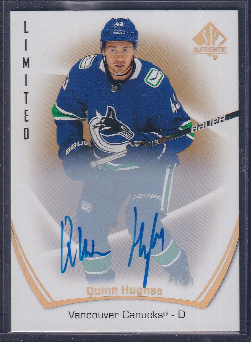QUINN HUGHES - 2021 Upper Deck SP Authentic Limited Auto #27