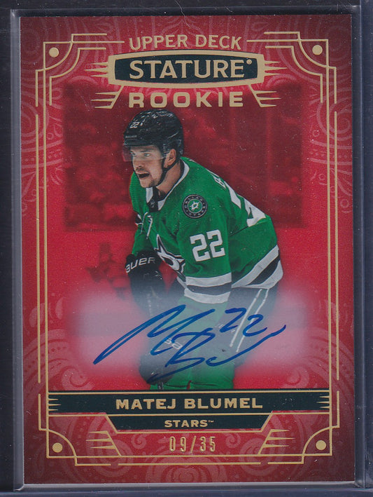 MATEJ BLUMEL - 2022 Upper Deck Stature Rookie Auto #113, /35