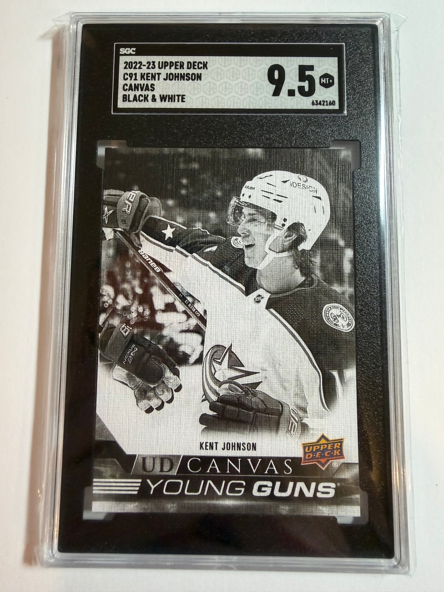 KENT JOHNSON - 2022 Upper Deck Young Guns Canvas BLACK #C91, SGC 9.5