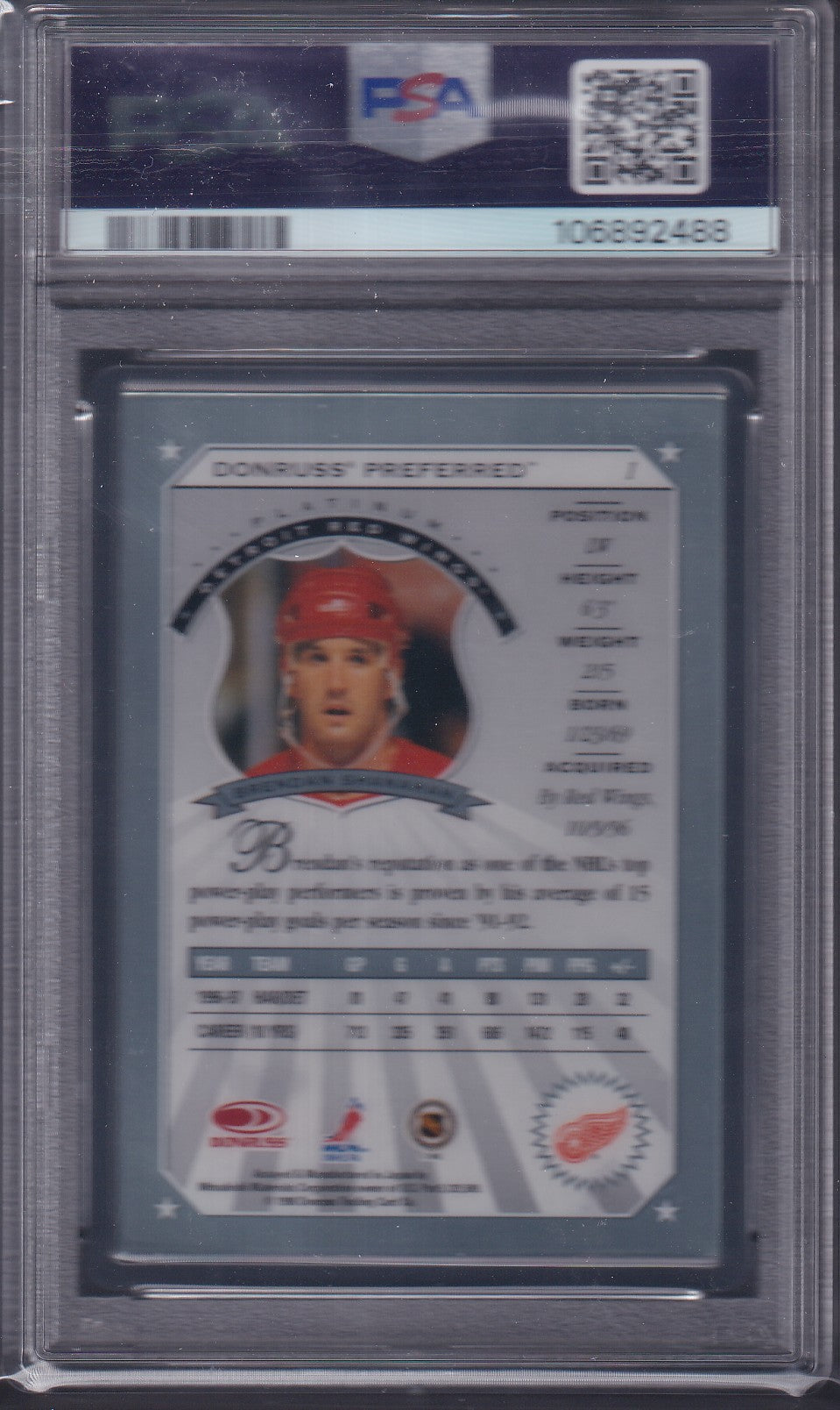 BRENDAN SHANAHAN - 1997 Donruss Preferred Precious Metals PLATINUM #1, PSA 10