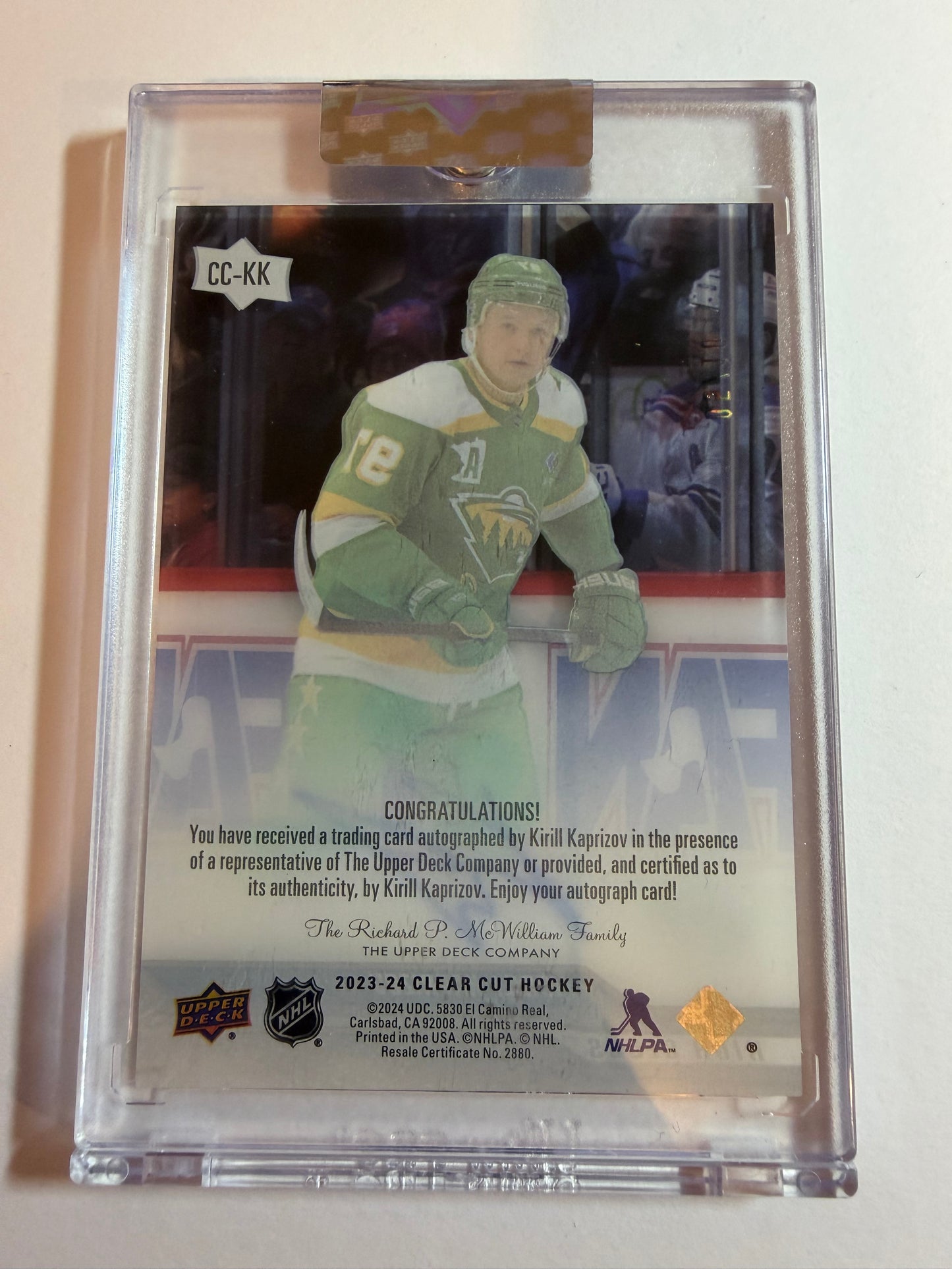 KIRILL KAPRIZOV - 2023 Upper Deck Clear Cut Auto HIGH GLOSS #CC-KK, /10