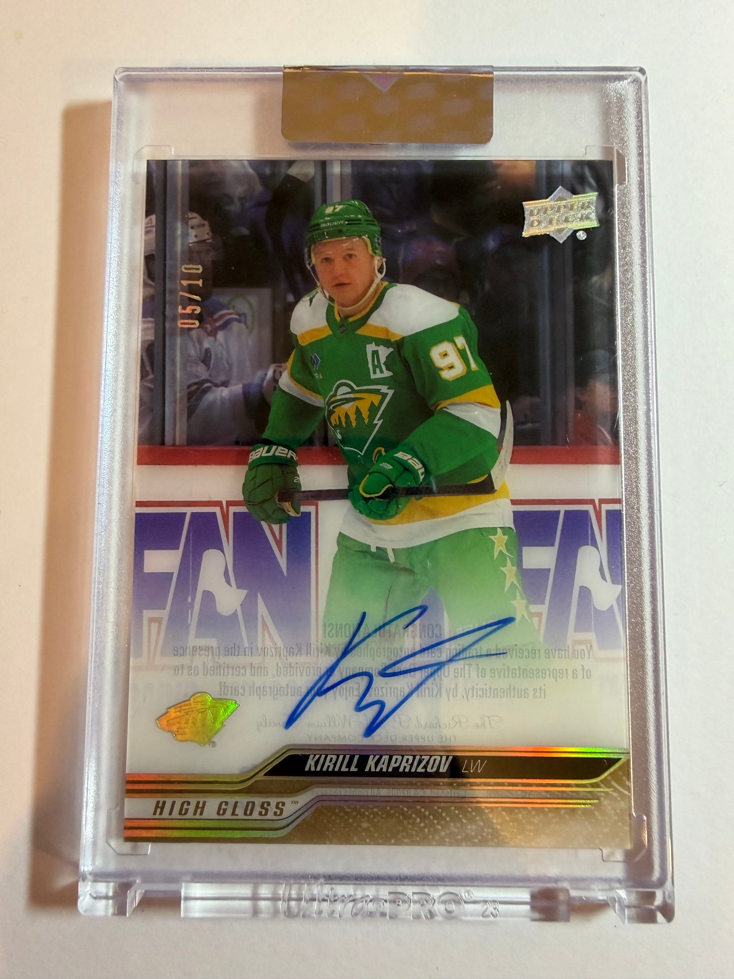 KIRILL KAPRIZOV - 2023 Upper Deck Clear Cut Auto HIGH GLOSS #CC-KK, /10