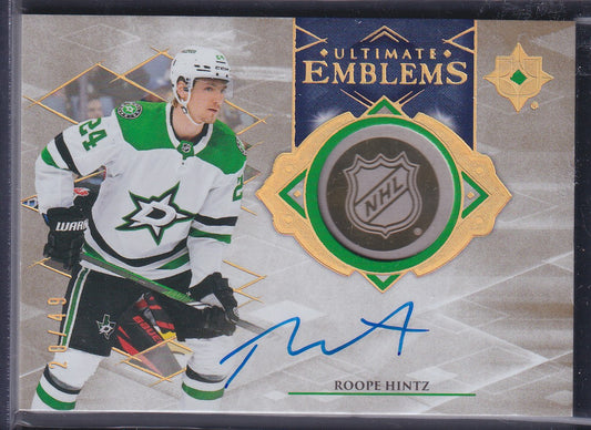 ROOPE HINTZ - 2023 Upper Deck Ultimate Emblems Auto #UE-RH, /49