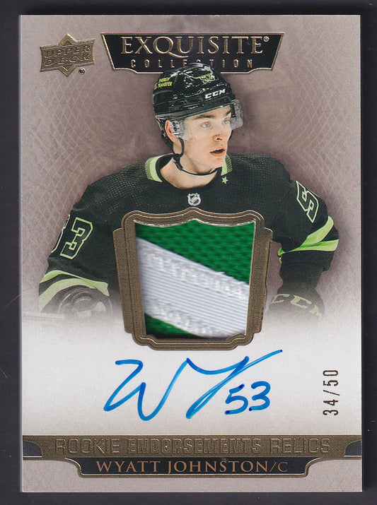 WYATT JOHNSTON - 2022 UD Exquisite Rookie Endorsement Relics Auto Patch, /50