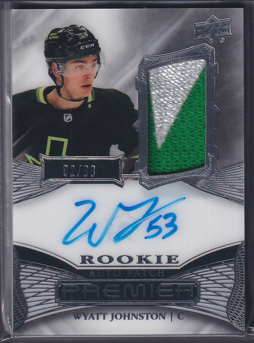 WYATT JOHNSTON - 2022 Upper Deck Premier Rookie Auto Patch #AR-WJ, /99