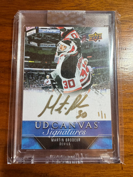 MARTIN BRODEUR - 2023 Upper Deck Clear Cut UD Canvas GOLD Auto #CS-MB, 1/1