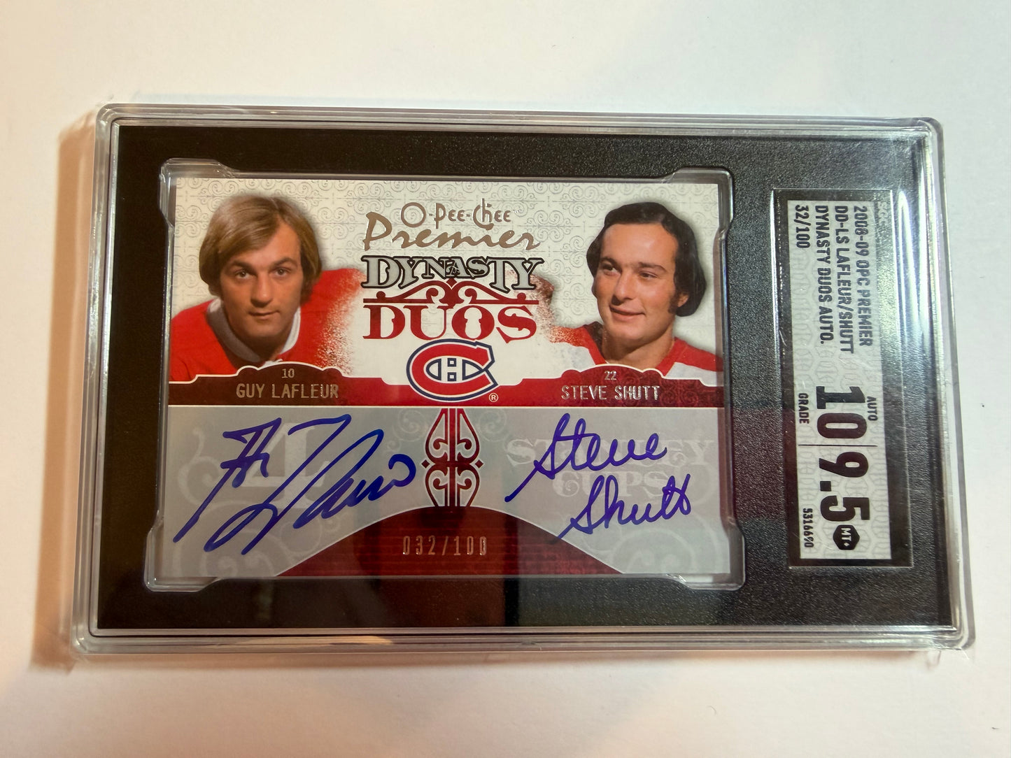 LAFLEUR / SHUTT - 2008 O-Pee-Chee Premier Dynasty Duos Auto #DD-LS, /100 SGC 9.5