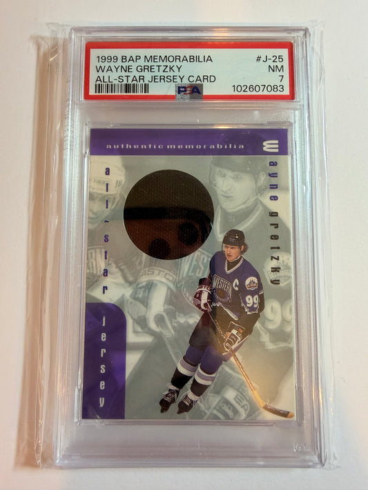 WAYNE GRETZKY - 1999 BAP Memorabilia Jersey Patch #J-25, PSA 7