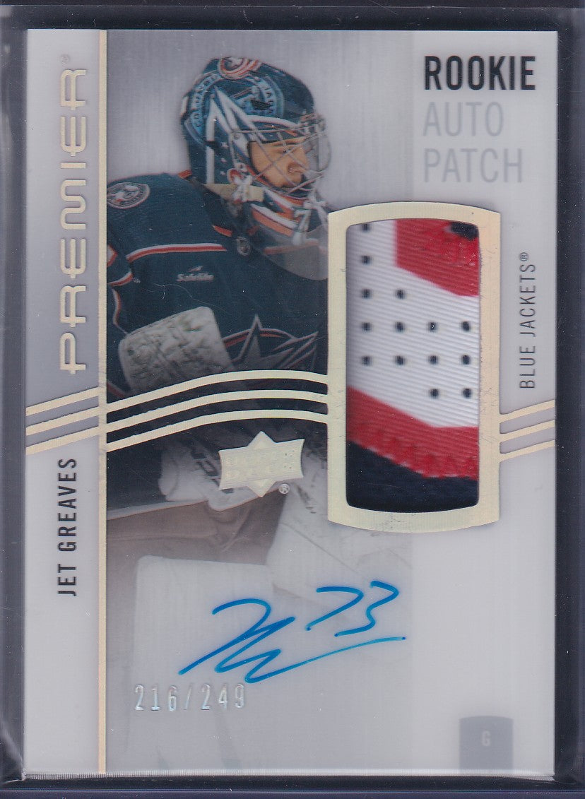 JET GREAVES - 2023 Upper Deck Premier Rookie Auto Patch #AR-GR, /249