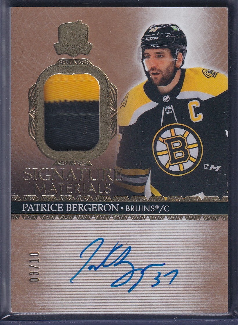 PATRICE BERGERON - 2023 The Cup Signature Materials Auto Patch #SM-PB, /10