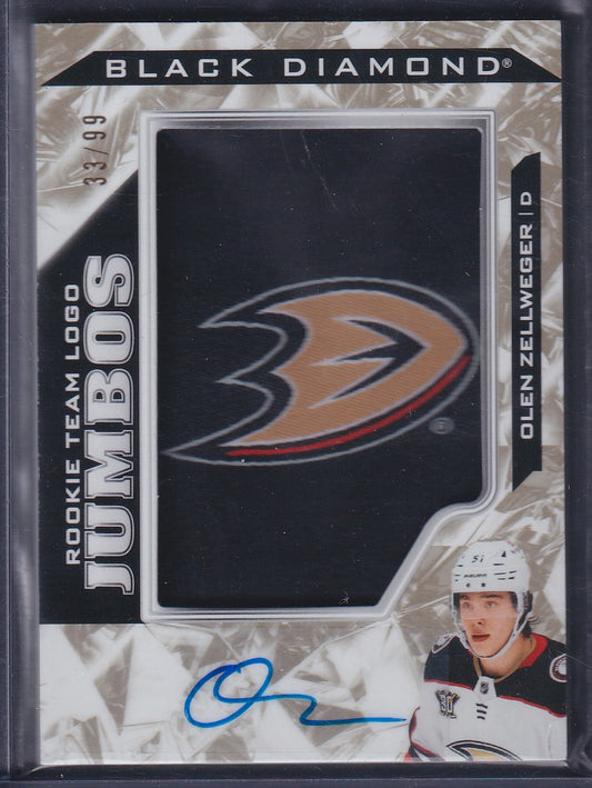 OLEN ZELLWEGER - 2024 UD Black Diamond Rookie Team Logo Jumbos Auto #RTL-OZ, /99