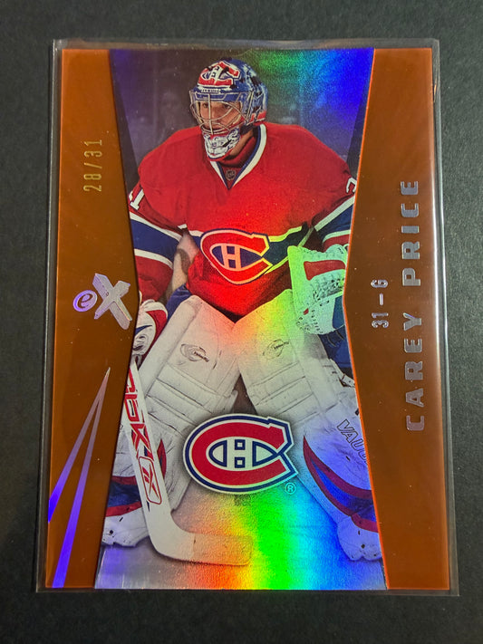 CAREY PRICE - 2008 Fleer ex Hockey ORANGE #18, /31