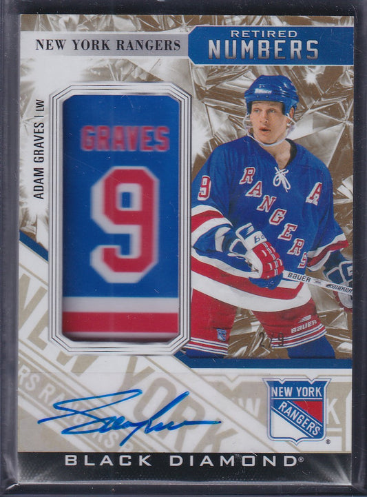 ADAM GRAVES - 2023 UD Black Diamond Retired Numbers Auto #RRNP-AG, /9