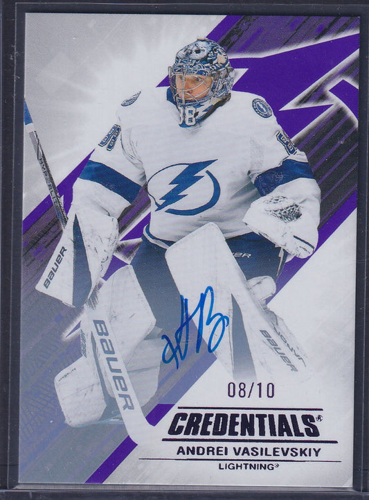 ANDREI VASILEVSKIY - 2024 Upper Deck Credentials PURPLE Autograph #38, /10