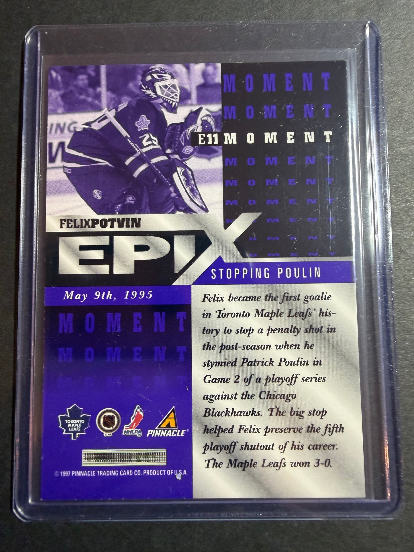 FELIX POTVIN - 1997 Pinnacle Epix COMPLETE SET, w/ Moment, Season, Game, Play