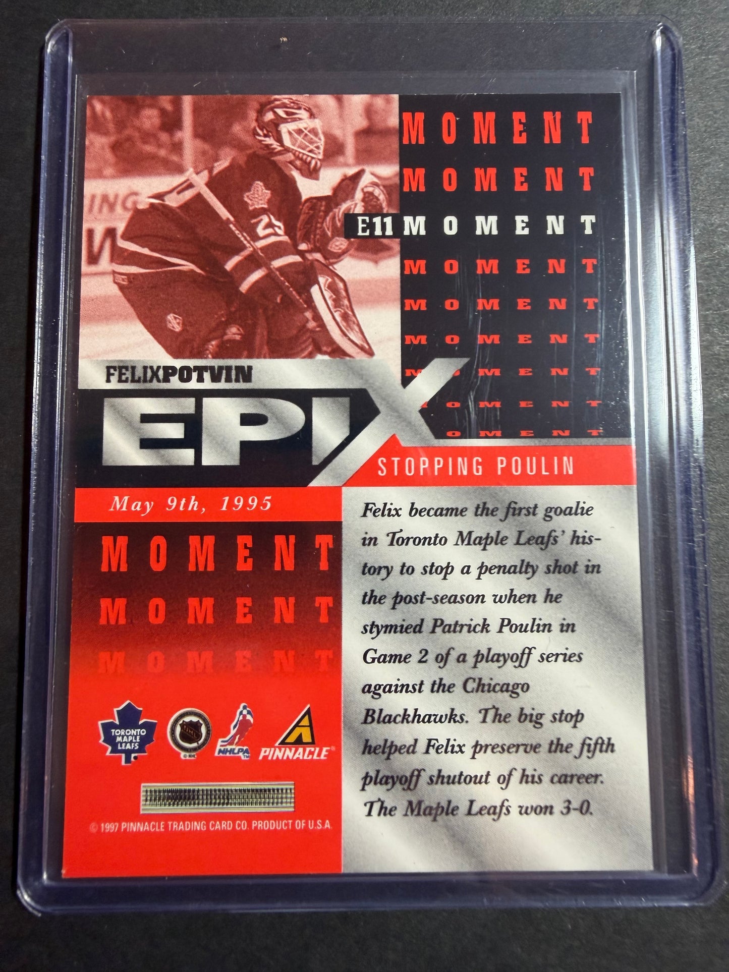 FELIX POTVIN - 1997 Pinnacle Epix COMPLETE SET, w/ Moment, Season, Game, Play
