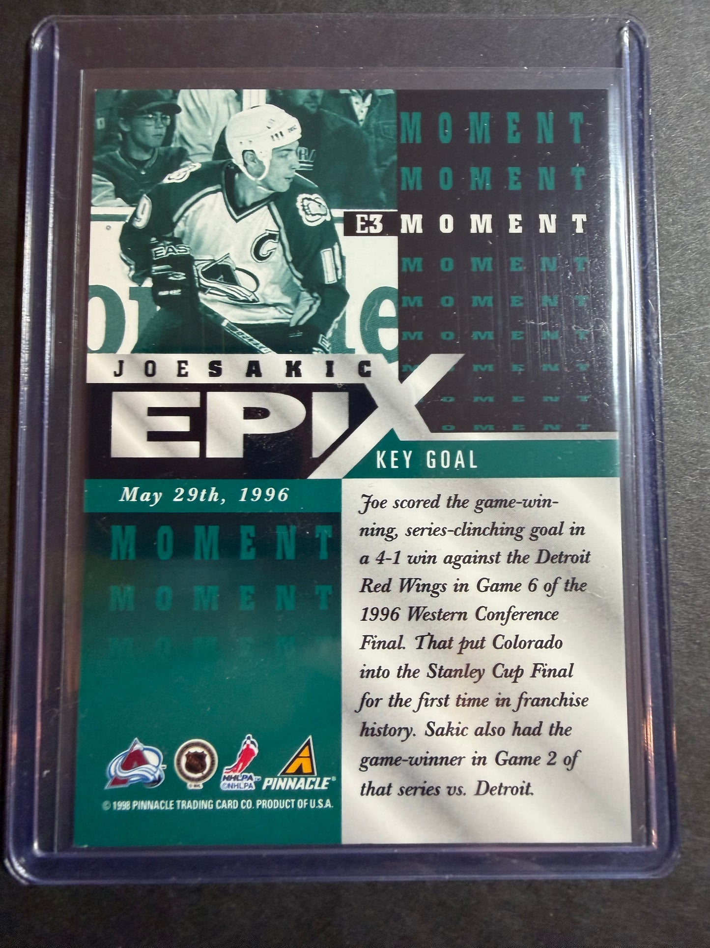 JOE SAKIC - 1997 Pinnacle Epix COMPLETE SET, w/ Moment, Season, Game, Play