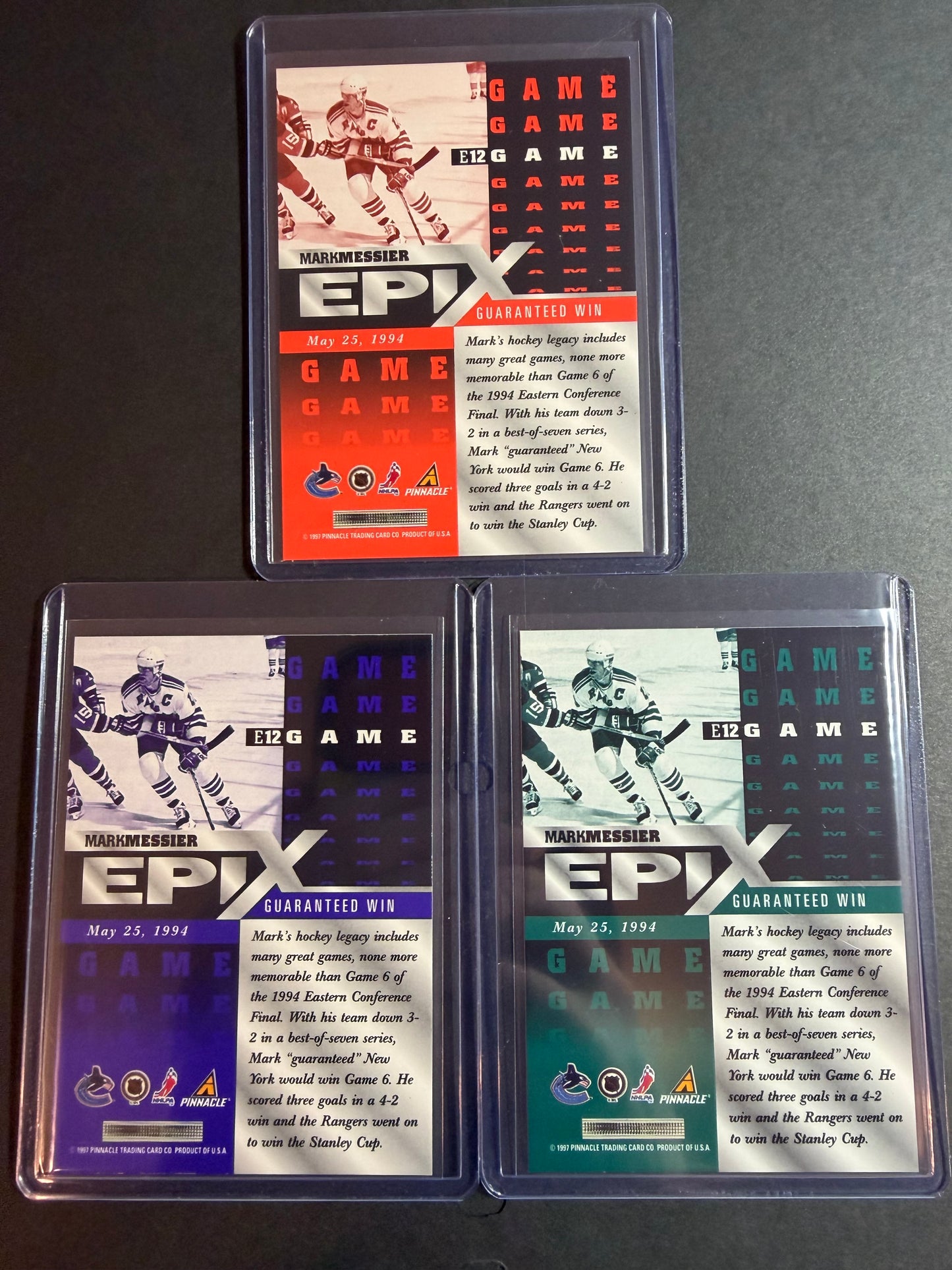 MARK MESSIER - 1997 Pinnacle Epix COMPLETE SET, w/ Moment, Season, Game, Play